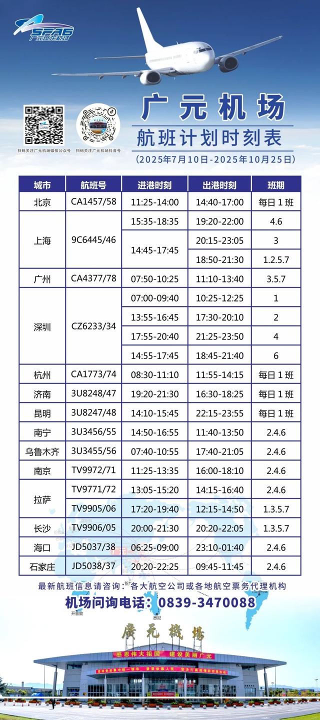 10月26日起，贵阳=广元=郑州新航线来了！票价低至290元起