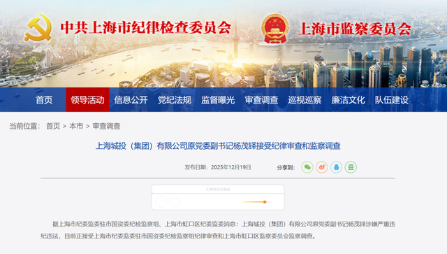 城投集团董事长被查！