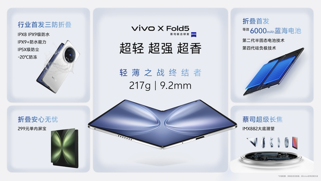 再创全球最轻新纪录 vivo X Fold5旗舰折叠新品正式发布