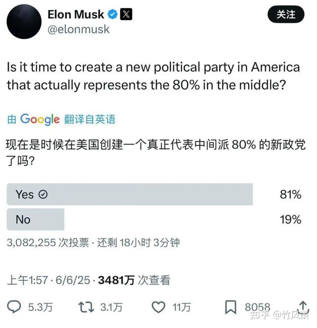 马斯克反击刀刀见血！成立新党+曝光丑闻，特朗普求和被拒