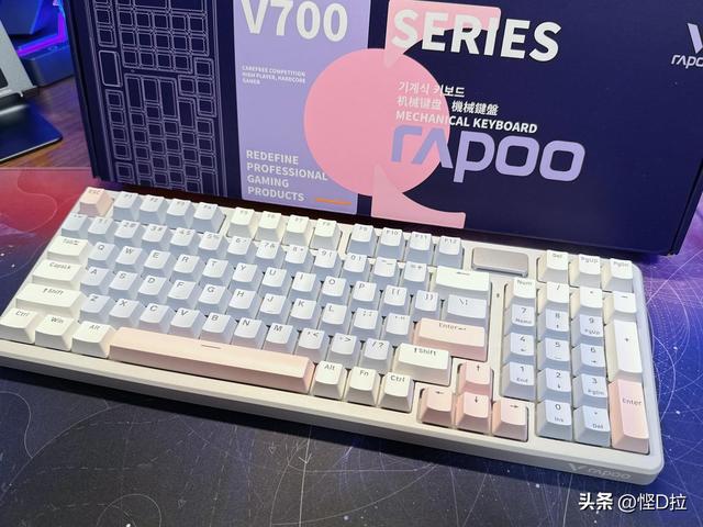 电竞少女风！高性价比Gasket结构三模机械键盘！雷柏V700 DIY-98！