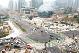 绕道变直行 交通更顺畅 电视塔盘道丈八东路与雁展路连通工程正式通车放行图片