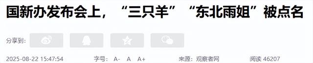 善恶终有报，这次再度被点名的三只羊、东北雨姐，给内娱敲响警钟