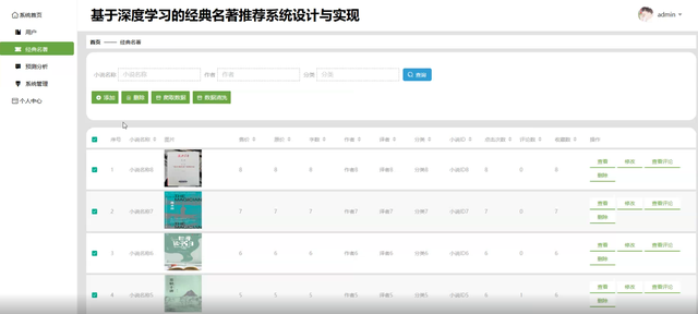 基于深度学习的经典名著推荐系统设计与实现-计算机毕业设计源码