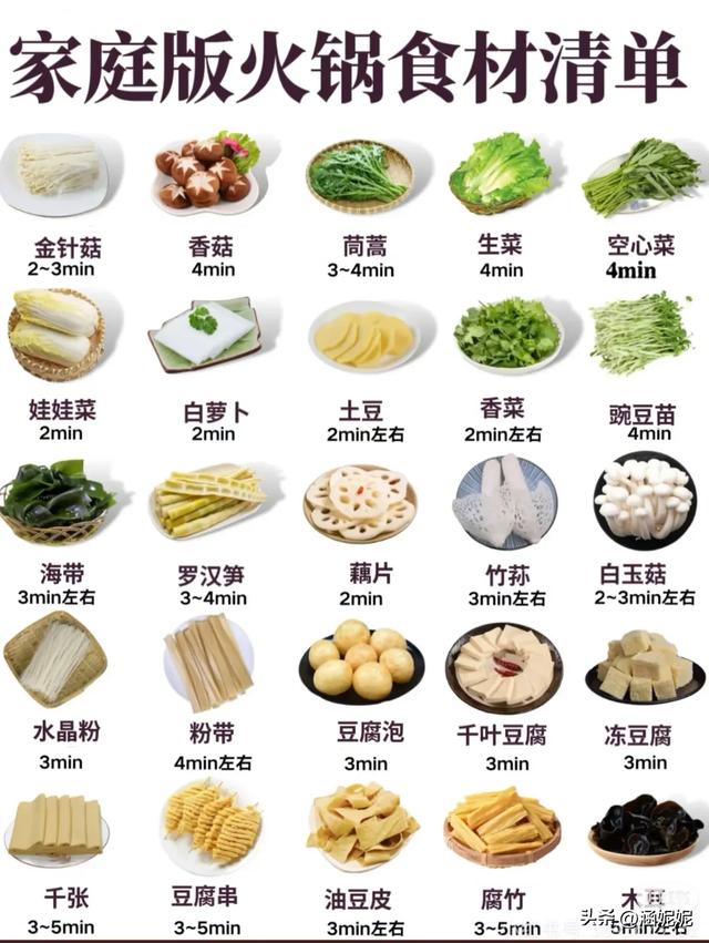 家庭版火锅食材清单，从锅底到蘸料，一站式备菜指南