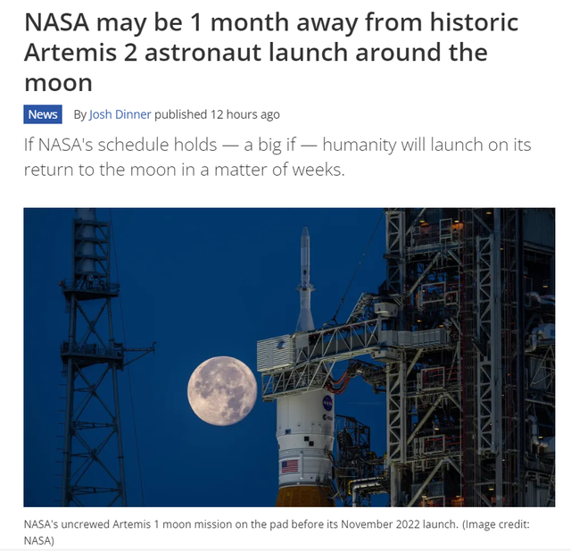 2月6日重返月球?美媒：三男一女飞10天，已经彩排好了