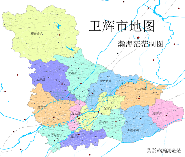 卫辉市地形图、乡镇及人口地图、村庄地图
