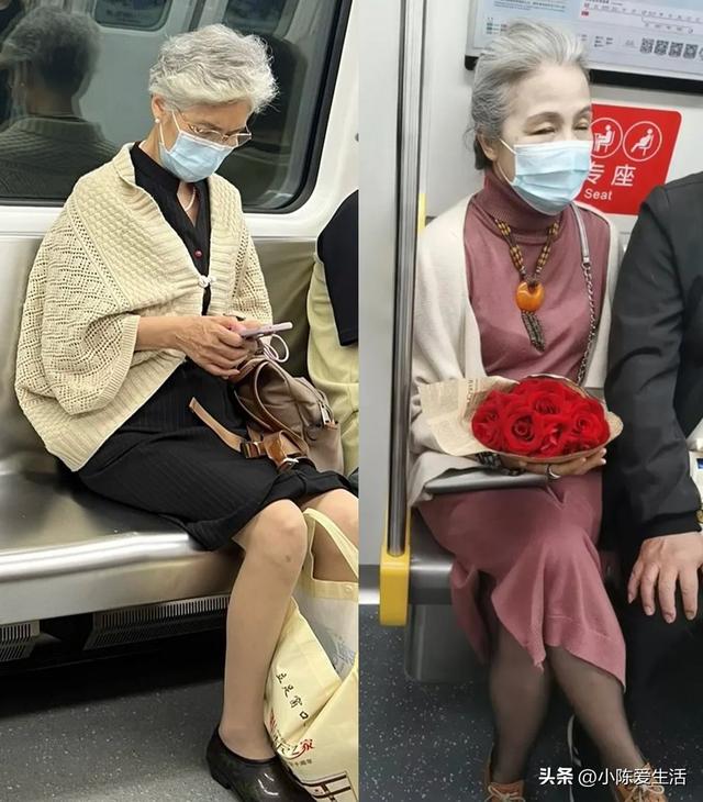 被上海地铁奶奶惊艳到了！白发不染、不披丝巾，却个个优雅又洋气