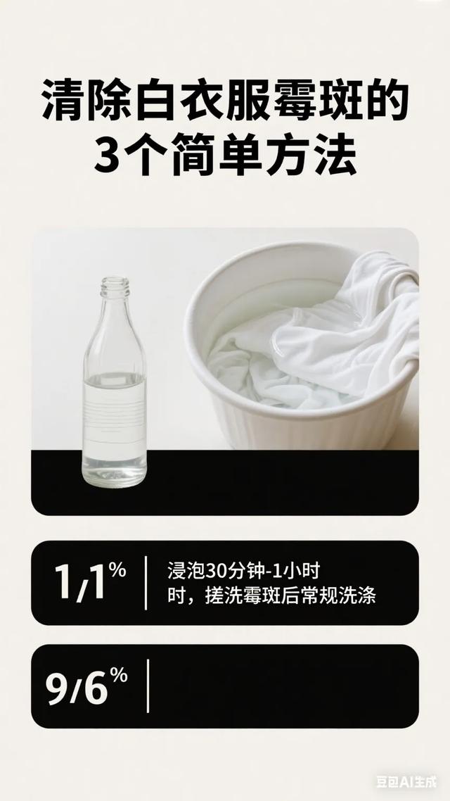 白衣服去除发霉污垢,生活小妙招。