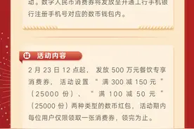 500万元餐饮专享数币消费券来啦！图片