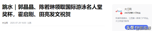 33岁陈若琳再破天花板，这一次，她让全红婵和整个泳坛“沉默”了