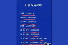 丧事专用称呼，终于有人整理出来了，不知道的人很多吧？收藏看看图片