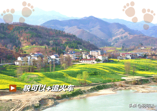 宝成铁路：嘉陵江第一湾，晚归的绿皮火车穿越夕阳