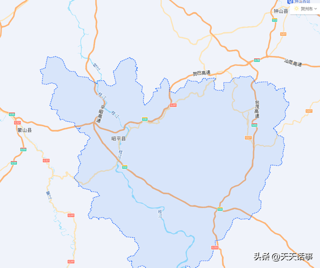 贺州昭平曾经连条像样的二级公路都没有，如今成为高速公路枢纽县