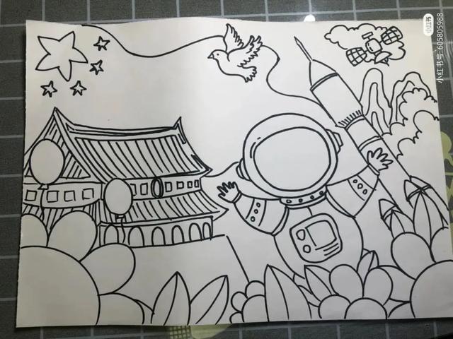 最新国庆节主题画！爱党爱国 主题儿童画（内含线稿图）很全很好看