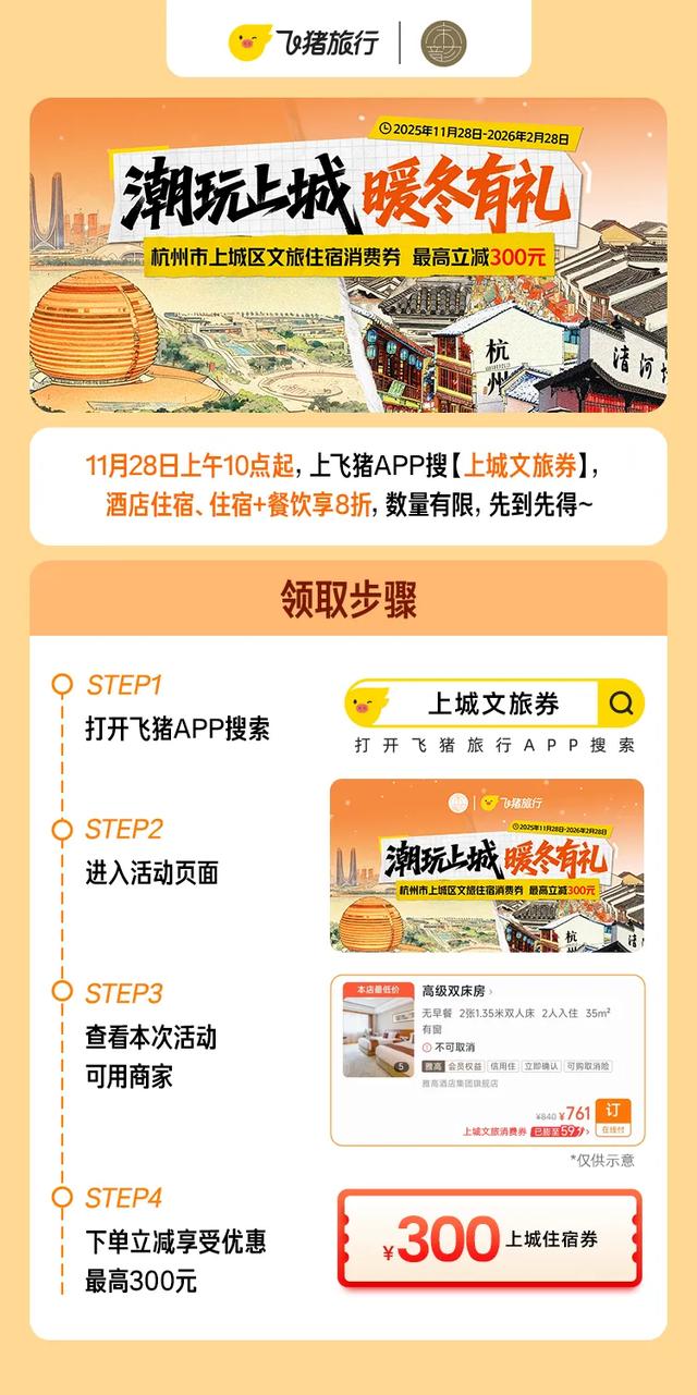 下单立减！“潮玩上城 暖冬有礼”文旅消费券来了