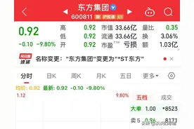 梦醒了！东方集团终于变成st东方，40万抄底的浙江股民已亏97%！图片