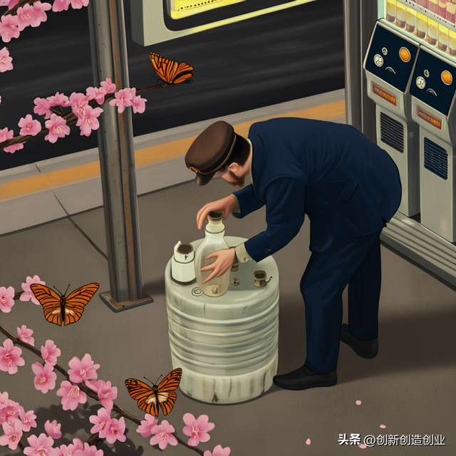 “公交司机、桃花、蝴蝶、暖水瓶"元素组合发明：智能暖饮服务站