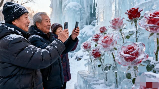 零下30℃杀疯了！哈尔滨20米冰瀑玫瑰刷屏 古人玩冰居然比咱还野？