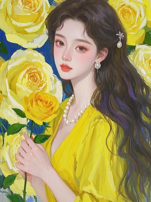 浪漫黄玫瑰｜油画欣赏