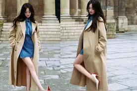 杨幂穿红底鞋秀美腿，CL新款红底鞋连鞋跟后面都是红色，太美了！图片