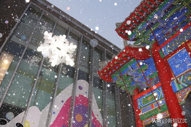 “雪趣铜行” 沈阳中街飘落今冬“第一场雪”