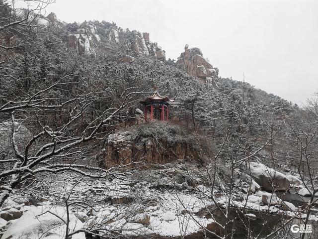 雪后崂山上演冬日浪漫