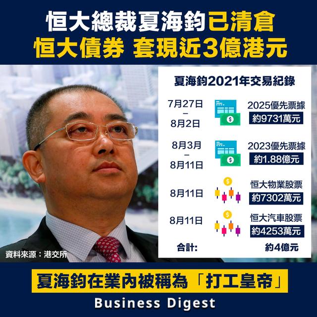 恒大的债主每天以泪洗面，二把手夏海钧：“我在美国就是不回”？