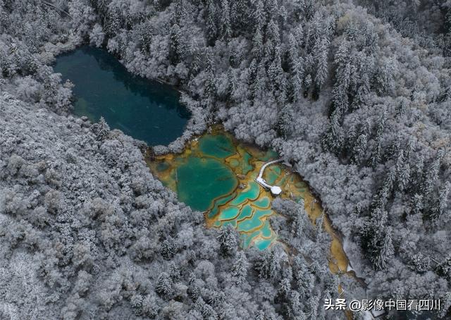 九寨沟神仙池：喜迎金秋第一场瑞雪