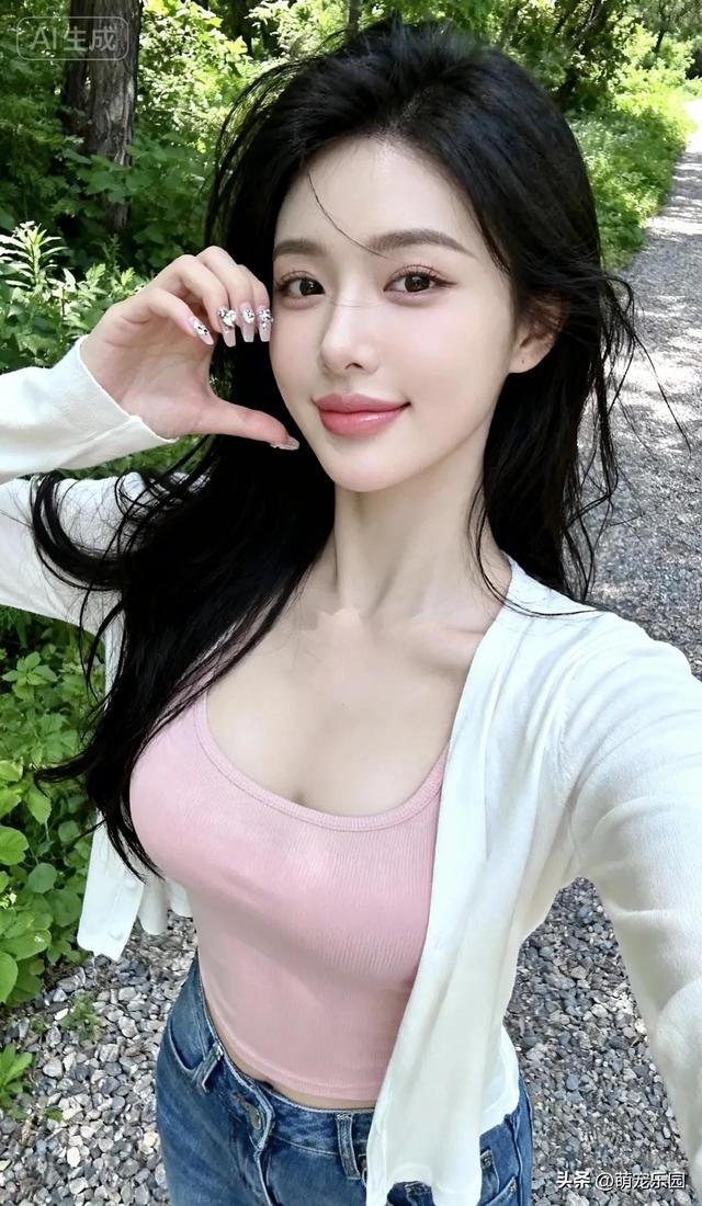 微风轻拂她站着，没有刻意姿态	，却有种说不出的动人