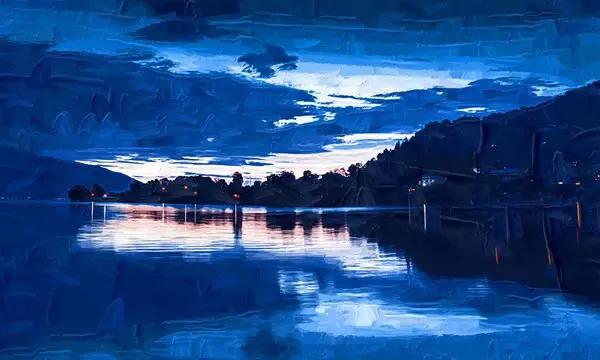 于星夜景观河畔，寻回人生真意
