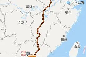 G3066次列车由广州东至合肥南，途经赣州、南昌、九江图片