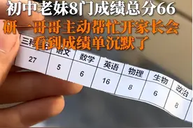 初中妹妹8门成绩总共66分，硕士哥哥吐槽引爆笑，网友：句句戳心图片