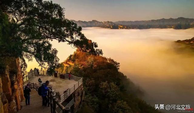 远山如黛，风景如画！来兴隆山，与红叶和云海撞个满怀