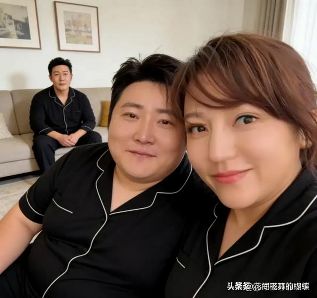 郭京飞与姐夫合照忘P图，俩人胖了有30斤，陆毅老得上嘴唇快没了