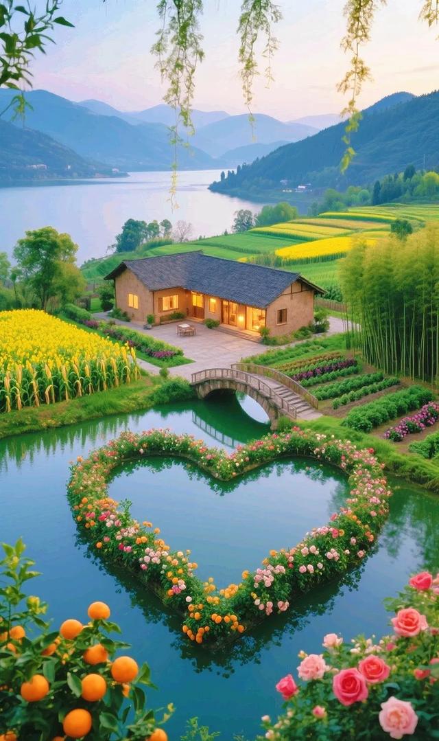 好想住进这院子，田园风光太治愈，花香满径，虫鸣绕院，岁月静好
