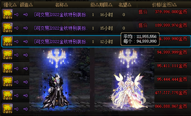 DNF：拍卖行6大至尊时装一览！最便宜价格，拿下最好看天空