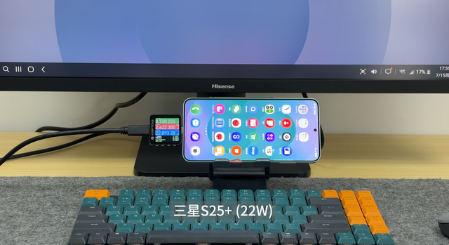 USB-C支持PD 65W，海信 27N5H 4K 显示器一线通测试