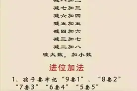 原来加减法速算也是有口诀的比如破十法平十法凑十法等都是有口诀图片