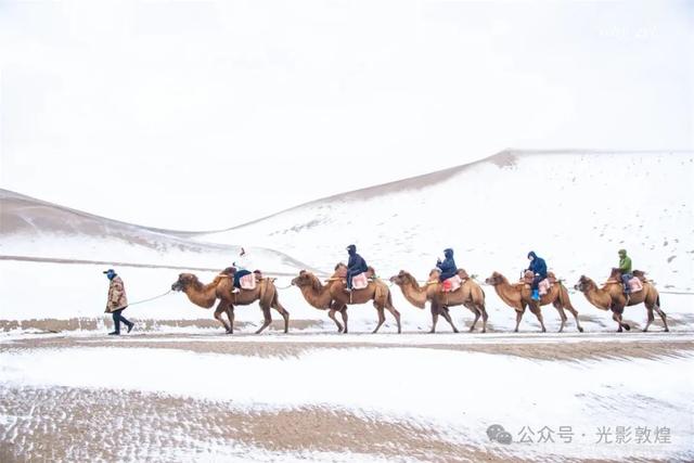 大漠敦煌2025年初冬雪景美如画