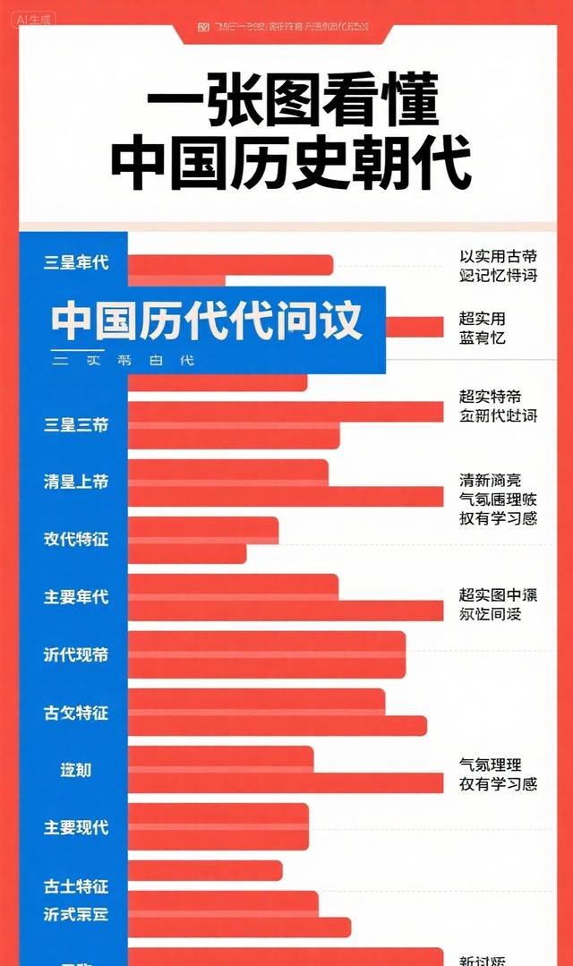 一张图看懂中国历史朝代！从三皇五帝到现代，附超实用记忆口诀