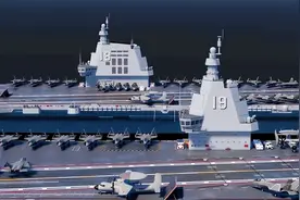 004航母将采用核动力，或能携带90架舰载机，续航40年超福建舰图片