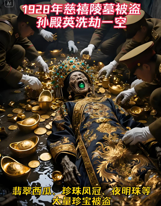 孙殿英盗墓时对慈禧粗暴野蛮，19年后得绝症，临终病症和慈禧相似