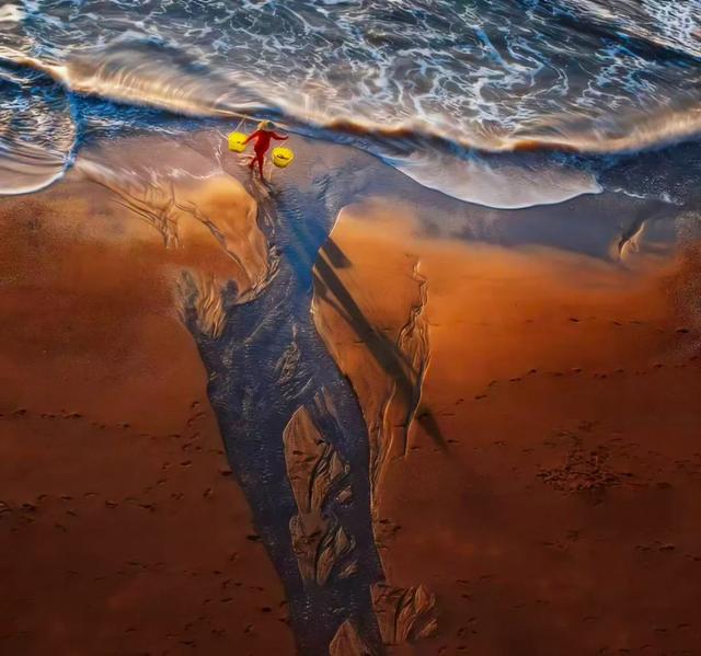 福建霞浦,金色的滩涂,蓝色的海