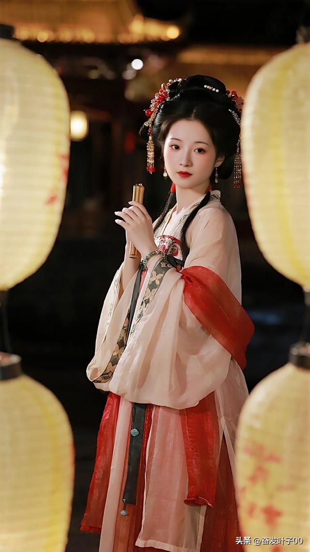 红妆美人伞下立，古风韵味入画来。#气质红妆女子#