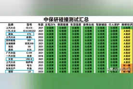 国产车别乱买！中保研碰撞测试最好的20款：坦克300、宋PLUS上榜图片