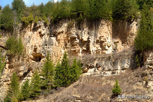 山西宁武石门悬棺：万仞崖龛藏古柩、千年石棺映翠岚