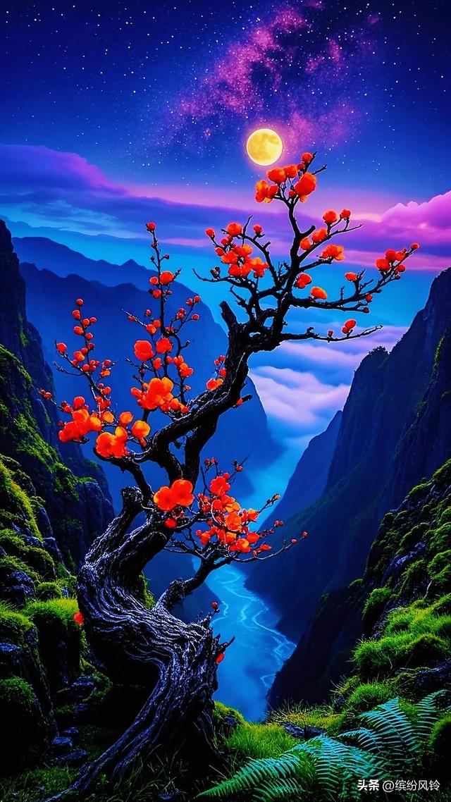 当月光吻醒云海，群山便成了仙境的注脚