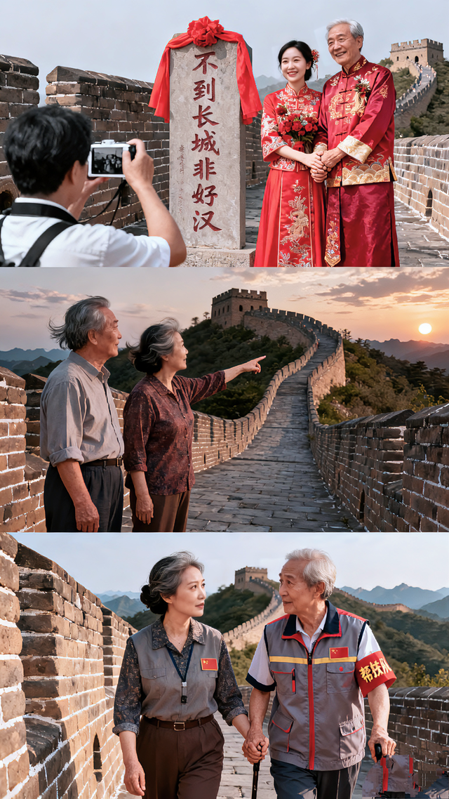 《金陵一对. 联连中国》上联:八达岭好汉丈度天涯；