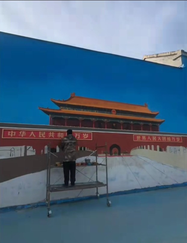 吴承言天坛大功告成！有多真？顺着台阶想走进大门头撞墙上那么真